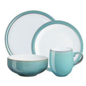 Denby Azure 4-Piece Place Setting - Teal/White